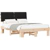 vidaXL Struttura letto con testiera imbottita nera 150 x 200 cm
