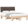 vidaXL Struttura letto con testiera imbottita Taupe 150 x 200 cm