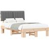 vidaXL Struttura letto con testiera imbottita grigio chiaro 120 x 190 cm