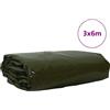 vidaXL Tarpaulin 650g / m² Verde oliva 3 x 6 m Tela con rivestimento in PVC