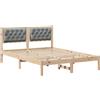 vidaXL Struttura letto grigio chiaro 150 x 200 cm in legno di pino massiccio