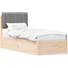 vidaXL Struttura letto con testiera imbottita grigio chiaro 75 x 190 cm