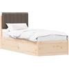 vidaXL Struttura letto con testiera imbottita Taupe 75 x 190 cm