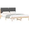 vidaXL Struttura letto con testiera imbottita grigio scuro 140 x 190 cm