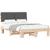 vidaXL Struttura letto con testiera imbottita grigio scuro 150 x 200 cm