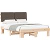 vidaXL Struttura letto con testiera imbottita Taupe 150 x 200 cm