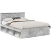 vidaXL Giroletto con testiera grigio cemento 150 x 200 cm materiale a base di legno