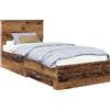 vidaXL Struttura letto con cassetti in legno di recupero 90 x 200 cm Materiale a base di legno