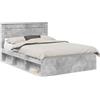vidaXL Struttura letto universale in legno massello di pino, colore grigio cemento, dimensioni 150 x 200 cm