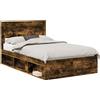 vidaXL Telaio per letto, colore noce, dimensioni 135 x 190 cm, realizzato in legno di pino massello