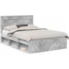 vidaXL Struttura letto universale in legno massello di pino, colore grigio cemento, dimensioni 150 x 200 cm