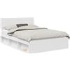 vidaXL Struttura letto con testiera bianca 150 x 200 cm in legno di pino massiccio