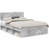 vidaXL Struttura letto grigio cemento 150 x 200 cm in legno di pino massiccio