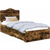 vidaXL Struttura letto in rovere fumé 90 x 190 cm materiale a base di legno