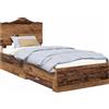 vidaXL Struttura letto con cassetti in legno di recupero 90 x 190 cm Materiale a base di legno