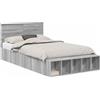 vidaXL Struttura letto con ripiano grigio Sonoma 120 x 200 cm materiale a base di legno