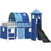 vidaXL Letto a castello per bambini, struttura unita nei colori bianco e blu, 80 x 200 cm, metallo