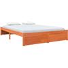 vidaXL Struttura letto marrone cera 150 x 200 cm in legno di pino massiccio