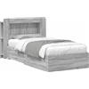 vidaXL Struttura letto con contenitore Grigio Sonoma 90 x 200 cm in materiale derivato dal legno