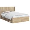 vidaXL Struttura letto con contenitore e testiera in rovere Sonoma 120 x 200 cm