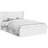 vidaXL Struttura letto con contenitore e testiera, bianco, 120 x 190 cm