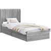 vidaXL Letto matrimoniale con contenitore e testiera, 2 pezzi, in legno composito