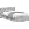 vidaXL Struttura letto con contenitore Grigio cemento 100 x 200 cm Pannelli di legno