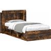 vidaXL Struttura letto con contenitore in rovere affumicato 100 x 200 cm