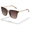 Foster Grant Fashion occhiali da sole donna - montatura quadrata tan con aste metallici dorati, lenti fumé anti-graffio & anti-urto, protezione UV400