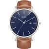 BUREI Orologio da uomo Gypsophila Slim Quarzo Minimalista con Display della Data e Cinturino in Pelle