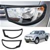 JHCHAN Mascherina per fari Mitsubishi L200 2006-2014, L200 Triton KA KB in ABS nero opaco