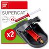 SWISSINNO Trappola per Topi PRO SuperCat - 2 trappole a scatto con esca al burro di arachidi - Sistema Easy Catch senza falsi scatti - Riutilizzabili igieniche affidabili - Include 2 siringhe di esca