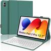 JADEMALL Custodia Tastiera per Redmi Pad 2 Pro 12.1 Pollici 2025, Italiana QWERTY Wireless Bluetooth Tastiera Magnetica Staccabile per Redmi Pad 2 Pro 12.1, Verde Scuro