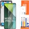 AGCUT LCD per Xiaomi Redmi Note 13 PRO 5G Schermo di Ricambio per Redmi Note 13 PRO 5G 2312DRA50G 2312CRAD3C LCD Display Digitalizer Touchscreen Assemblea con Strumenti (Nero, Schermo Piatto)