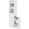 VASAGLE Mobile Bagno Alto, Mobiletto Bagno a Colonna con Cassetti e Ripiano Regolabile, per Spazi Piccoli, Stile Moderno, Bianco Classico BBK567T14