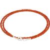 Lebensquelle Plus Collana in pietra naturale 2 mm sfaccettata con chiusura in argento 925 | Collana da 45 cm in pietra naturale - fatta a mano, filigrana ed elegante | Gioielli in cristallo (Corniola)