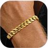 PROSTEEL Bracciale da Uomo a Catena Grosso Colore Oro 9mm Lungehzza 19 -Bracciali Uomo Acciaio