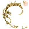 6ixGosh 1 paio di orecchini gotici a forma di drago, in acciaio inox, stile retrò, stile punk, serpente, drago, pesce, coccodrillo, orecchini per cartilagine rampicante, orecchini a perno per donne e