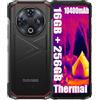 DOOGEE Fire 6 Thermique Téléphones Portables Débloqués 4G Robustes, 16 Go + 256 Go, 10400 mAh/18W Smartphone, 50 MP + 8 MP, 6,56 Pouces, NFC/Face ID, Téléphone Indestructible Noir