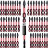 GEINXURN Impact Tough # 2 Phillips 2 pollici inserti driver Bits,50 punte per cacciavite PH2 Set con 1 pz Impact Bit Holder,Bulk