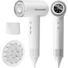 LESCOLTON Asciugacapelli, Asciugatura Rapida, Display a LED, Motore ad Alta velocità da 110,000 g/min, Tecnologia a ioni Negativi, Leggero, Controllo della Temperatura (bianco)