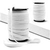 DOJA Barcelona | Elastico per Cucito | 50m | 10mm | Bianco | Filo Elastico Bianco per Cucire Poliestere e Gomma | Elastici da Cucito | Rotolo Elastico Piatto Pantaloni, Stoffa, Mutande, Maglia, Gonna