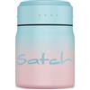 Satch Thermo Lunchbox 500ml, a tenuta stagna, isolato, con combinazione cucchiaio-forchetta integrata Light Blue Graffiti - Pink