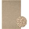 Mias Teppiche Mia's Teppiche - Tappeto resistente alle intemperie, per interni ed esterni, effetto iuta naturale, adatto per terrazza e giardino, 80 cm, rotondo