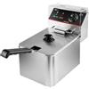 Mega-M Friggitrice elettrica a camera singola da 4 l, 2 kW, regolabile con coperchio, 22 x 40 x 30 cm, acciaio inox 230 V