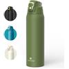 S SANTECO Santeco, borraccia con blocco di sicurezza anti-perdita, thermos in acciaio inossidabile da 1,5 l, senza BPA, con borsa da trasporto, bottiglia termica per acqua, adatta per il lavaggio in