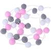 SZETOSY Ghirlande Pom Poms - GOODCHANCEUK 2 x Felt Ball String 2M Ornamenti Pendenti Decorazione Pom Pom Fatta a Mano per Bambini Camera da Letto Festa Compleanno Bianco + Grigio + Rosa