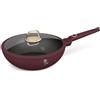 BerlingerHaus Berlinger Haus Leonardo Collection - Padella a induzione turbo con coperchio, 28 cm, 3,2 l, rivestimento antiaderente TitanPro, bordeaux, collezione