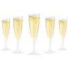 WOOPARTY Set 24 Flute Trasparenti in Plastica - 200 ml | Calici da Spumante Riutilizzabili - Eleganti e Resistenti | Ideali per Festa, Matrimonio, Brindisi, Aperitivo, Eventi - 6,5x17,5 cm