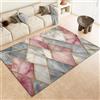 Generic Tappeto per soggiorno 180 x 240 cm, effetto marmo, stampa geometrica rosa, a pelo corto, morbido, per camera da letto, lavabile in lavatrice, soggiorno, corridoio, cucina